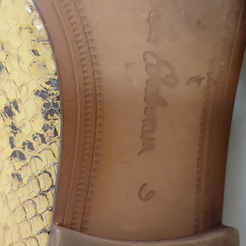 Sam Edelman Sz 6 Tan Python Embossed Leather Flats - image 6